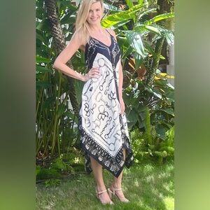 Stacy Bradley designs Silk Dress / Blue Bit ! One size